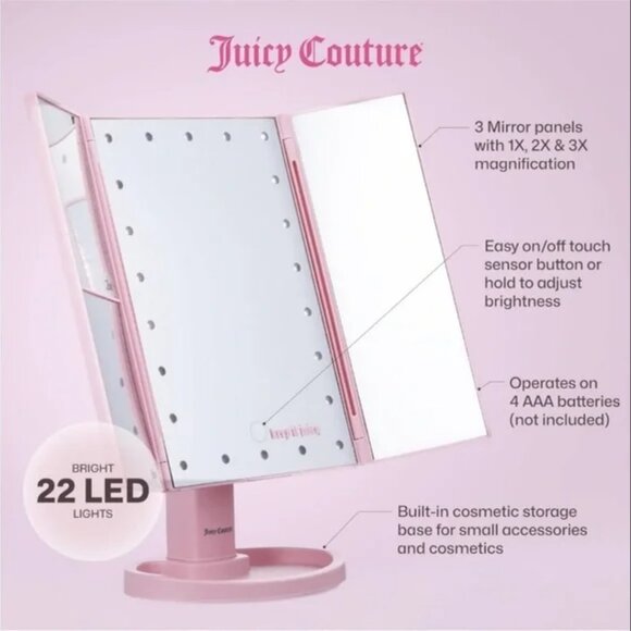 Juicy Couture Just Moi Trifold Makeup Mirror - Picture 2 of 5